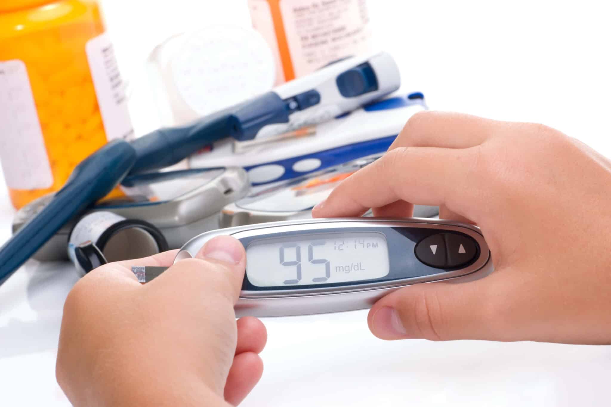 Diabetic test strips and medical supplies arranged neatly before being sold through More Cash for Test Strips in Carson California.